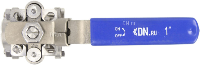 Кран шаровой BV3232P(3pc)-FP-W-ISO-H Ду20 Ру63 полнопроходной двухходовой, нержавеющая сталь SS316, под приварку, уплотнение - PTFE, с ISO фланцем и рукояткой в Уфе