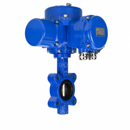 Затвор дисковый поворотный WBV1616N-2W-Fb-H Ду65 Ру16 LUG межфланцевый, корпус - чугун QT450, диск - чугун QT450, уплотнение - NBR, с электроприводом QT-N-005M-O2-220VAC-У1 с моментной муфтой и штурвалом