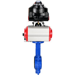 Затвор дисковый поворотный WBV1132N-2W-Fb-H Ду150 Ру16, корпус - чугун GG25, диск - нержавеющая сталь 316L, уплотнение - NBR, с пневмоприводом PA-DA-105 двойного действия, пневмораспределителем 4M310-08 DC24V, БКВ APL-510N-EX