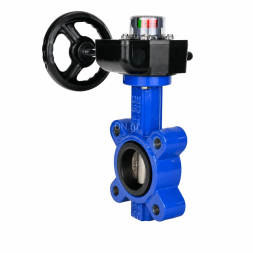 Затвор дисковый поворотный WBV1616E-2W-Fb-H Ду100 Ру16 LUG межфланцевый, корпус - чугун QT450, диск - чугун QT450, уплотнение - EPDM, с редуктором HGB RQN1-180Z