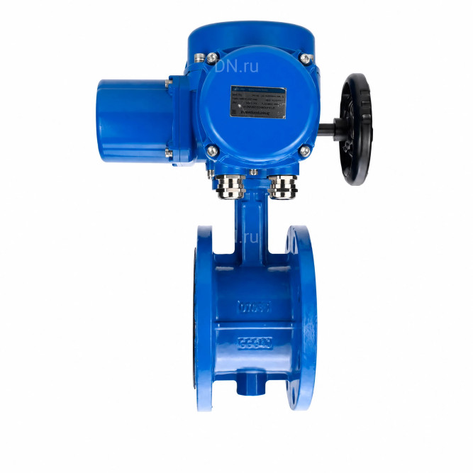 Затвор дисковый поворотный WBV1331E-2W-F-H Ду125 Ру16 фланцевый, корпус - чугун GGG40, диск - нержавеющая сталь 304, уплотнение - EPDM, с электроприводом QT-N-030M-O2-380VAC-У1 с моментной муфтой 380В в Уфе