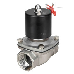 Клапан электромагнитный VS131-ET-NC-24VAC 1 1/2″ Ду40 Ру10 прямого действия двухходовой, корпус - сталь нержавеющая 304, присоединение - внутренняя резьба, уплотнение - EPDM, нормально-закрытый, катушка - 24 В AC