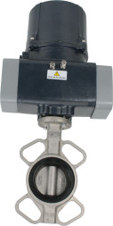 Затвор дисковый поворотный WBV3131V-2W-Fb-H Ду150 Ру16 межфланцевый, корпус - нержавеющая сталь 304, диск - нержавеющая сталь 304, уплотнение - VITON, с электроприводом четвертьоборотным QTSA-N-020EM-O0-220VAC с пружинным возвратом