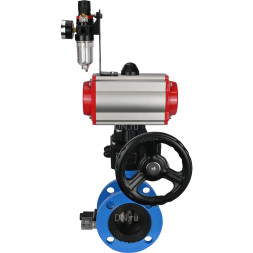 Затвор дисковый поворотный WBV1313E-2W-F-H Ду125 Ру16 фланцевый, корпус - чугун GGG40, диск - чугун GGG40, EPDM, с пневмоприводом PA-DA-130, пневмораспределителем 4V320-08 AC220V, дублером MON1-250-T26-ISO и БПВ AFC2000
