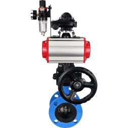 Затвор дисковый поворотный WBV1313E-2W-F-H Ду125 Ру16 фланцевый, корпус - чугун GGG40, диск - чугун GGG40, EPDM, с пневмоприводом PA-DA-130, пневмораспределителем 4M310-08 AC220V, БКВ APL-210N, ручным дублером MON1-250-T26-ISO и БПВ AFC2000