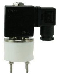 Клапан электромагнитный VS841-VT-NC-220VAC 3/8″ Ду10 Ру4 соленоидный двухходовой, корпус - PTFE, уплотнение - VITON, резьбовой, прямого действия, нормально закрытый, катушка - 220В
