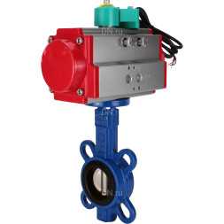 Затвор дисковый поворотный WBV1132N-2W-Fb-H Ду125 Ру16 корпус - чугун GG25, диск - нержавеющая сталь 316L, уплотнение - NBR, с пневмоприводом PA-DA-105 и магнитным переключателем ALS200D