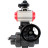 Кран шаровой BV4242E-FP-GRM-ISO Дн100 Ру10 полнопроходной, корпус - НПВХ, шар - НПВХ, уплотнение - EPDM, с пневмоприводом PA-DA-065, пневмораспределителем 4V320-08 AC220V, ручным дублером MON1-250-T26-ISO и БКВ APL-210N в Уфе