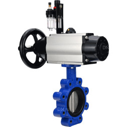 Затвор дисковый поворотный WBV1631E-2W-Fb-H Ду150 Ру16 LUG корпус - чугун QT450, диск - нержавеющая сталь 304, уплотнение - EPDM, с пневмоприводом PA-DA-105-1, пневмораспределителем 4M310-08 AC220V и БПВ AFC2000
