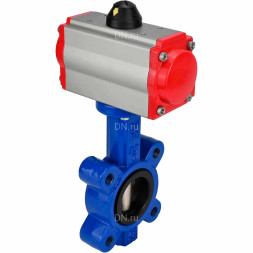 Затвор дисковый поворотный WBV1631N-2W-Fb-H Ду80 Ру16 LUG корпус - чугун QT450, диск - нержавеющая сталь 304, уплотнение - NBR, с пневмоприводом PA-SA-105 и пневмораспределителем 4M310-08 DC24V