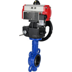 Затвор дисковый поворотный WBV1132N-2W-Fb-H Ду200 Ру16, корпус - чугун GG25, диск - нержавеющая сталь 316L, уплотнение - NBR, с пневмоприводом PA-DA-130 двойного действия, пневмораспределителем 4M310-08 DC24V, ручным дублером MON3-700-T38-ISO