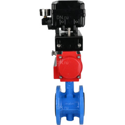 Затвор дисковый поворотный WBV1313E-2W-F-H Ду200 Ру16 фланцевый, корпус - чугун GGG40, диск - чугун GGG40, уплотнение - EPDM, с пневмоприводом PA-DA-140 и позиционером YT-1000RSN без обратной связи