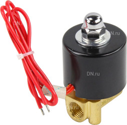 Клапан электромагнитный VS100-VT-NC-220VAC 1/4″ Ду8 Ру10, соленоидный двухходовой, корпус - латунь, уплотнение - Viton, резьбовой, нормально-закрытый, прямого действия, катушка - 220В