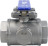 Кран шаровой BV3232P(4pc)-SP-3WT-T-ISO-H Ду20 Ру63, 3-ходовой T-тип стандартнопроходной, внутренняя резьба, уплотнение - PTFE, материал корпуса - нержавеющая сталь SS316 с ISO фланцем и рукояткой в Уфе