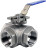 Кран шаровой BV3232P(4pc)-SP-3WT-T-ISO-H Ду20 Ру63, 3-ходовой T-тип стандартнопроходной, внутренняя резьба, уплотнение - PTFE, материал корпуса - нержавеющая сталь SS316 с ISO фланцем и рукояткой в Уфе