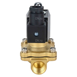 Клапан электромагнитный VS300-NT-NC-220VAC 3/4″ Ду20 Ру10, соленоидный двухходовой, корпус - латунь, уплотнение - NBR, резьбовой, нормально-закрытый, прямого действия, катушка - 220В