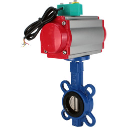 Затвор дисковый поворотный WBV1132N-2W-Fb-H Ду80 Ру16 корпус - чугун GG25, диск - нержавеющая сталь 316L, уплотнение - NBR, с пневмоприводом PA-DA-083 и магнитным переключателем ALS200D