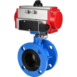Затвор дисковый поворотный WBV1313E-2W-F-H Ду65 Ру16 фланцевый, корпус - чугун GGG40, диск - чугун GGG40, уплотнение - EPDM, с пневмоприводом PA-DA-105 и пневмораспределителем 4M310-08 DC24V