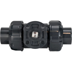 Кран шаровой BV4242E-FP-GRM-ISO Дн15 Ру10 полнопроходной, клеевой с разборным муфтовым соединением, корпус - UPVC (НПВХ), шар - UPVC (НПВХ), уплотнение - EPDM, с ISO-фланцем и голым штоком квадратным