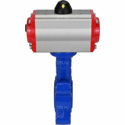 Затвор дисковый поворотный WBV1616E-2W-Fb-H Ду65 Ру16 LUG корпус - чугун QT450, диск - чугун QT450, уплотнение - EPDM, с пневмоприводом PA-SA-105 и пневмораспределителем 4M310-08 DC24V