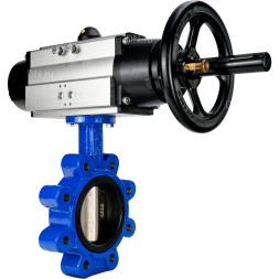 Затвор дисковый поворотный WBV1616E-2W-Fb-H Ду125 Ру16 LUG корпус - чугун QT450, диск - чугун QT450, уплотнение - EPDM, с пневмоприводом PA-DA-105-1