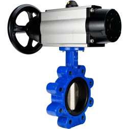 Затвор дисковый поворотный WBV1616E-2W-Fb-H Ду125 Ру16 LUG корпус - чугун QT450, диск - чугун QT450, уплотнение - EPDM, с пневмоприводом PA-DA-105-1