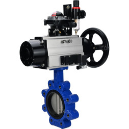 Затвор дисковый поворотный WBV1631E-2W-Fb-H Ду125 Ру16 LUG корпус - чугун QT450, диск - нержавеющая сталь 304, уплотнение - EPDM, с пневмоприводом PA-DA-105-1, пневмораспределителем 4M310-08 AC220V, БКВ APL-210N и БПВ AFC2000