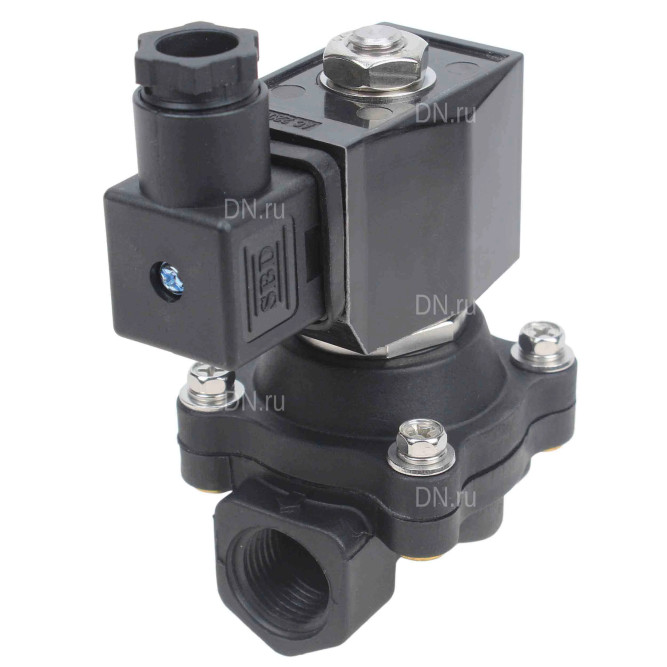 Клапан электромагнитный VS541-ET-NC-220VAC 1 1/4″ Ду32 Ру6, соленоидный двухходовой, резьбовой, корпус - полиамид PA66, уплотнение - EPDM, нормально-закрытый, прямого действия, катушка - 220В AC в Уфе