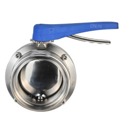 Затвор дисковый поворотный WBV3131E-2W-T-H Ду50 Ру10 резьбовой, пищевая нержавеющая сталь 304, уплотнение – EPDM, с рукояткой