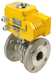 Кран шаровой BV3232P(2pc)-FP-F-ISO-H Ду65 Ру16, корпус - сталь 316, уплотнение - PTFE, полнопроходной фланцевый с электроприводом QT-N-010EM-O1-380VAC-У1