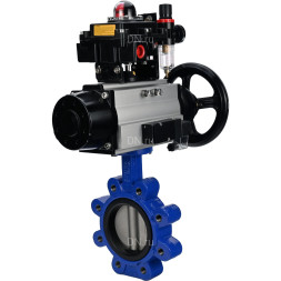 Затвор дисковый поворотный WBV1631E-2W-Fb-H Ду125 Ру16 LUG корпус - чугун QT450, диск - нержавеющая сталь 304, уплотнение - EPDM, с пневмоприводом PA-DA-105-1, пневмораспределителем 4M310-08 DC24V, БКВ APL-410N EX и БПВ AFC2000