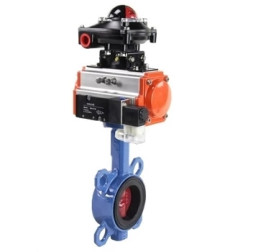 Затвор дисковый поворотный WBV1413E-2W-Fb-H Ду65 Ру16, корпус - чугун GGG50, диск - чугун GGG40, уплотнение - EPDM, с пневмоприводом PA-DA-065 двойного действия, пневмораспределителем 4M310-08 DC24V, БКВ APL-510N-EX