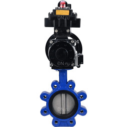 Затвор дисковый поворотный WBV1631E-2W-Fb-H Ду150 Ру16 LUG корпус - чугун QT450, диск - нержавеющая сталь 304, уплотнение - EPDM, с пневмоприводом PA-DA-105-1, пневмораспределителем 4M310-08 DC24V, БКВ APL-410N EX и БПВ AFC2000