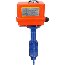 Затвор дисковый поворотный WBV1432N-2W-Fb-H Ду40 Ру16, корпус - чугун GGG50, диск - нержавеющая сталь 316L, уплотнение - NBR, с электроприводом MINI QT-N-003EM-1-220VAC-У1