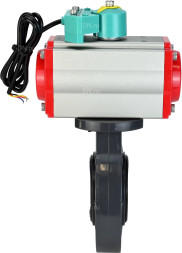 Затвор дисковый поворотный WBV4242E-2W-Fb-ISO Дн200 Ру10 межфланцевый, корпус - НПВХ, диск - НПВХ, уплотнение - EPDM, с пневмоприводом PA-DA-083 и магнитным переключателем ALS200D