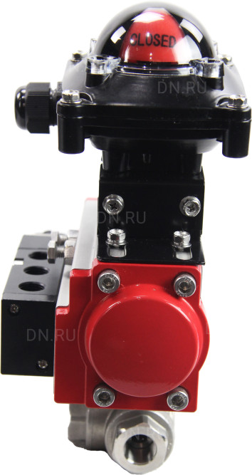 Кран шаровой BV3232P(4pc)-SP-3WL-T-ISO-H Ду10 Ру63 стандартнопроходной трехходовой L-тип, нерж. сталь SS316, внутренняя резьба, уплотнение - PTFE, пн.приводом PA-SA-052, пн.распределителем 4M310-08 DC24V и БКВ APL-210N в Уфе