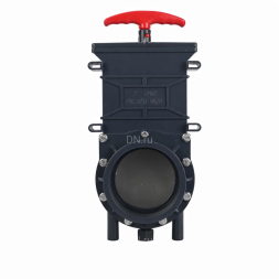 Задвижка шиберная GVKR4344TPV-2W-G-Hт Ду40 Ру1.6 клеевая, с выдвижным штоком, материал корпуса - ПВХ (PVC), шибер - пластик ABS, уплотнение - TPV (ТПВ), с ручкой