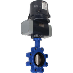 Затвор дисковый поворотный WBV1631E-2W-Fb-H Ду125 Ру16 LUG межфланцевый, корпус - чугун QT450, диск - нержавеющая сталь AISI 304, уплотнение - EPDM, с электроприводом четвертьоборотным QTSA-N-014EM-O0-220VAC с пружинным возвратом
