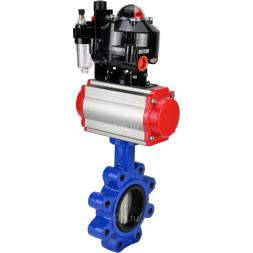 Затвор дисковый поворотный WBV1631E-2W-Fb-H Ду100 Ру16 LUG корпус - чугун QT450, диск - нержавеющая сталь 304, уплотнение - EPDM, с пневмоприводом PA-DA-083, пневмораспределителем 4M310-08 DC24V, БКВ APL-510N EX и БПВ AFC2000