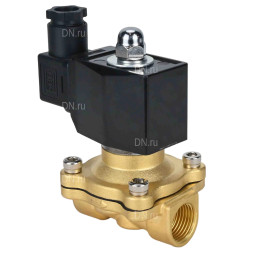 Клапан электромагнитный VS300-VT-NC-220VAC 3/4″ Ду20 Ру10, соленоидный двухходовой, корпус - латунь, уплотнение - Viton, резьбовой, нормально-закрытый, прямого действия, катушка - 220В