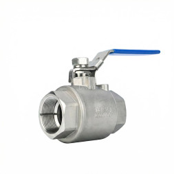 Кран шаровой BV3232P(2pc)-FP-T-H Ду40 Ру140 полнопроходной двухходовой, нержавеющая сталь 316, внутренняя резьба, уплотнение - PTFE, ручка-рычаг