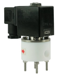 Клапан электромагнитный VS841-VT-NC-24VDC 2″ Ду50 Ру6 соленоидный двухходовой, корпус - PTFE, уплотнение - VITON, резьбовой, прямого действия, нормально закрытый, катушка - 24В