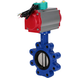 Затвор дисковый поворотный WBV1631E-2W-Fb-H Ду125 Ру16 LUG корпус - чугун QT450, диск - нержавеющая сталь 304, уплотнение - EPDM, с пневмоприводом PA-DA-105 и магнитным переключателем ALS200D