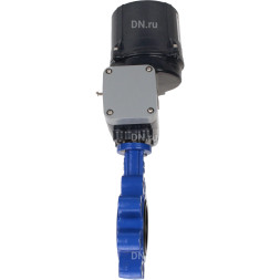 Затвор дисковый поворотный WBV1631N-2W-Fb-H Ду65 Ру16 LUG межфланцевый, корпус - чугун QT450, диск - нержавеющая сталь AISI 304, уплотнение - NBR, с электроприводом четвертьоборотным QTSA-N-005EM-O0-220VAC с пружинным возвратом