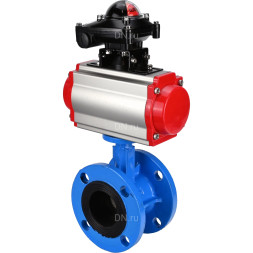 Затвор дисковый поворотный WBV1313E-2W-F-H Ду65 Ру16 фланцевый, корпус - чугун GGG40, диск - чугун GGG40, уплотнение - EPDM, с пневмоприводом PA-DA-105, пневмораспределителем 4M310-08 AC220V и БКВ APL-210N