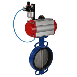 Затвор дисковый поворотный WBV1413E-2W-Fb-H Ду300 Ру16, корпус - чугун GGG50, диск - чугун GGG40, уплотнение - EPDM, с пневмоприводом PA-DA-140 двойного действия, пневмораспределителем 4M310-08 DC24V, БПВ AFC2000