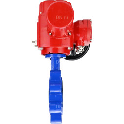 Затвор дисковый поворотный WBV1631E-2W-Fb-H Ду50 Ру16 LUG межфланцевый, корпус - чугун QT450, диск - нержавеющая сталь AISI 304, уплотнение - EPDM, с электроприводом QT-EX-005M-O2-380VAC-У1 с моментной муфтой и штурвалом