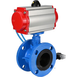 Затвор дисковый поворотный WBV1313E-2W-F-H Ду80 Ру16 фланцевый, корпус - чугун GGG40, диск - чугун GGG40, уплотнение - EPDM, с пневмоприводом PA-DA-105 и пневмораспределителем 4V320-08 AC220V
