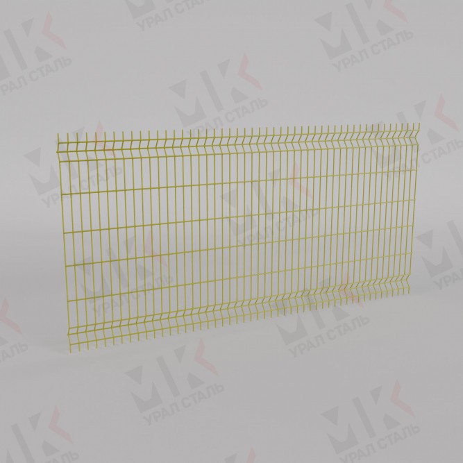 3Д забор желтый (RAL 1021) 2500х2500х5 Light в Уфе