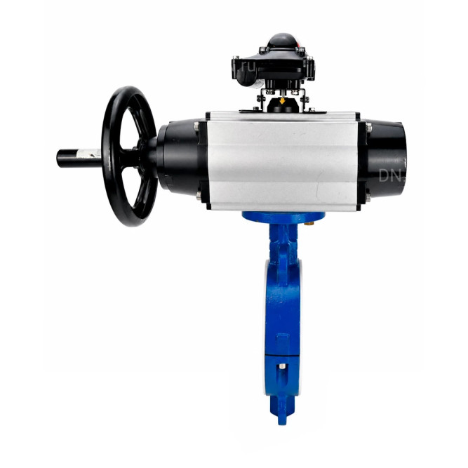 Затвор дисковый поворотный WBV3434Pf-2W-Fb-R Ду150 Ру16, корпус - углеродистая сталь WCB, диск - углеродистая сталь WCB, футерованный PTFE, уплотнение - PTFE, с пневмоприводом PA-DA-105-1 и БКВ APL-210N в Уфе